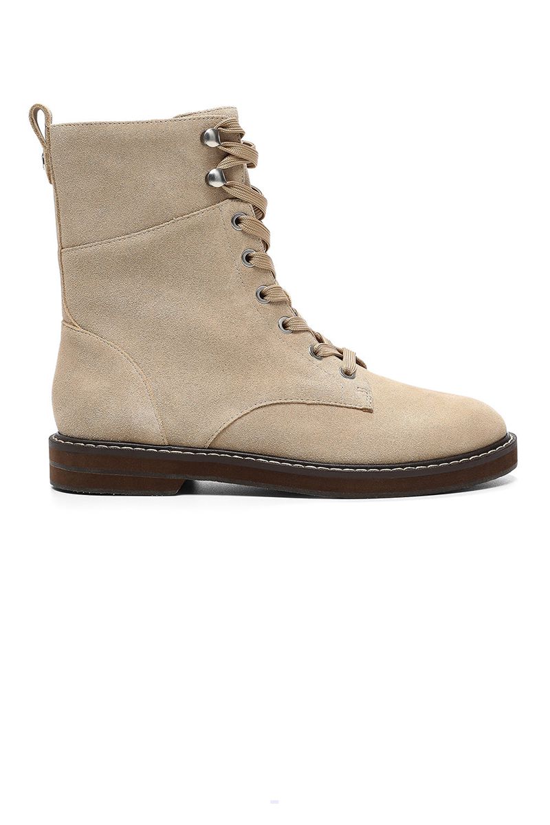 Beige Women's NYDJ Estella Lace-Up Boots | NZ 578OCIYBF