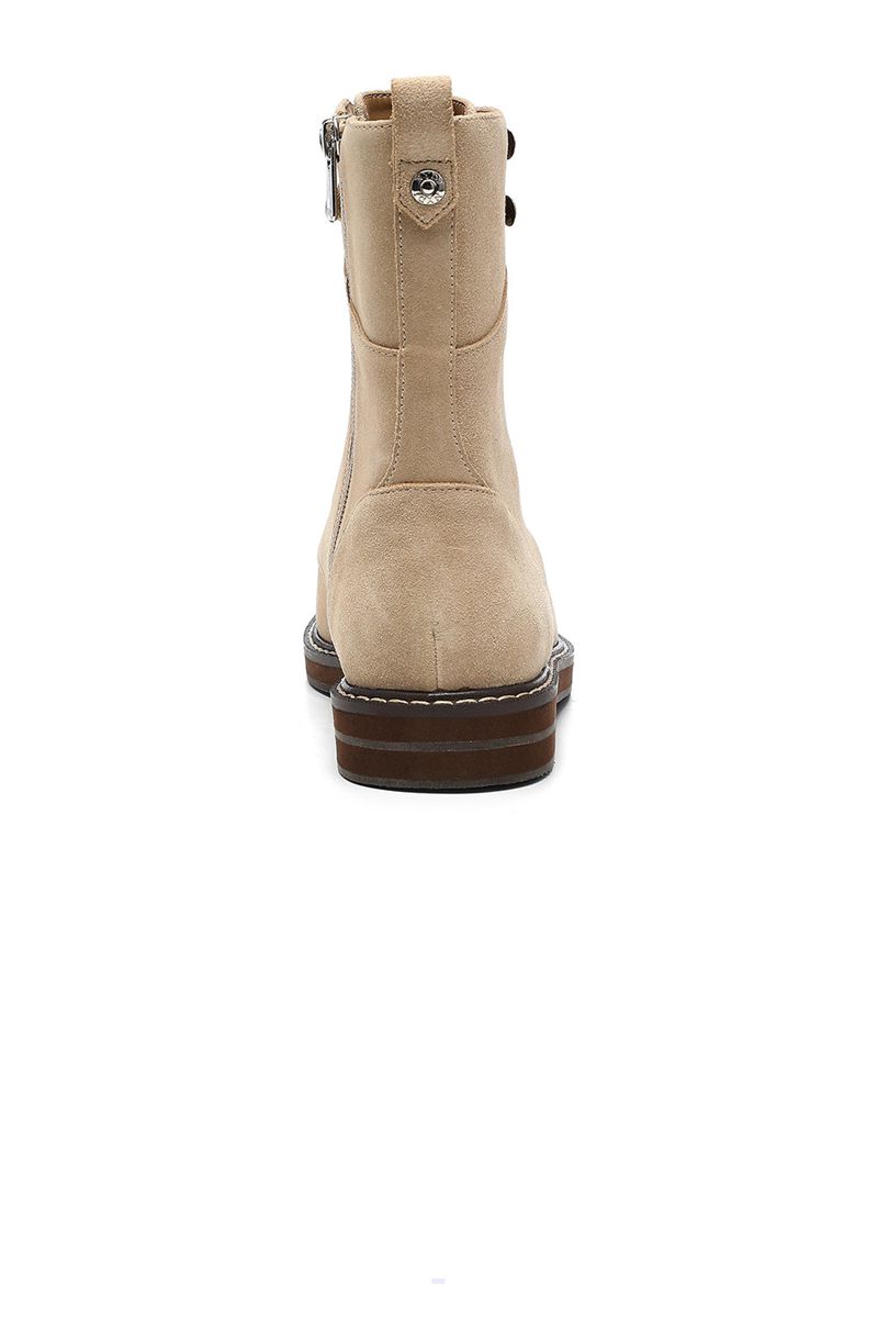 Beige Women's NYDJ Estella Lace-Up Boots | NZ 578OCIYBF