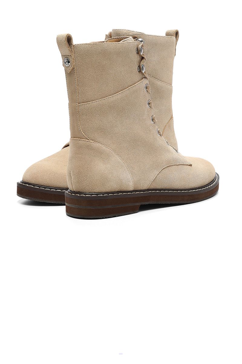 Beige Women's NYDJ Estella Lace-Up Boots | NZ 578OCIYBF