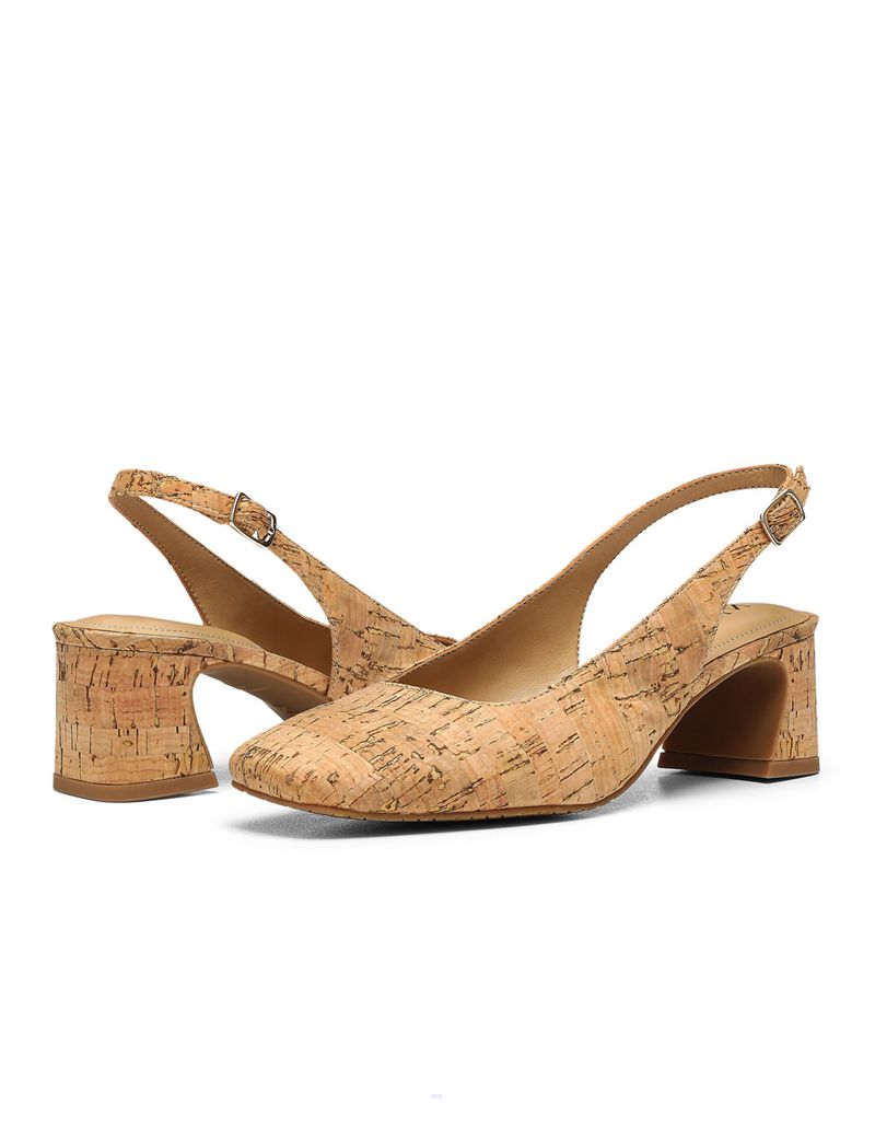 Beige Women's NYDJ Faelynn Slingback Heels | NZ 068IOSPHR