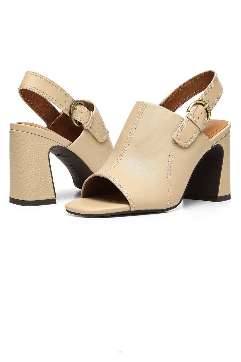 Beige Women's NYDJ Lyssa Block Heel Sandals | NZ 312FJBMGX