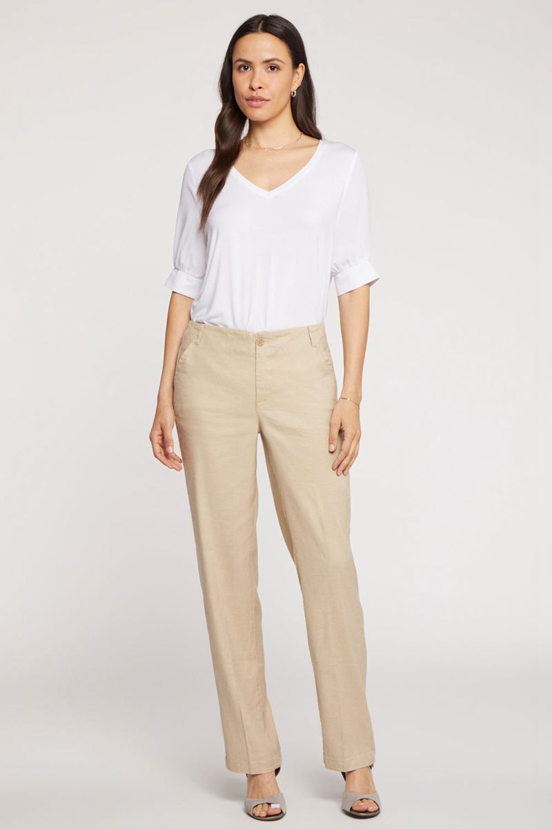 Beige Women's NYDJ Marilyn Straight Pants | NZ 463FNVLGT