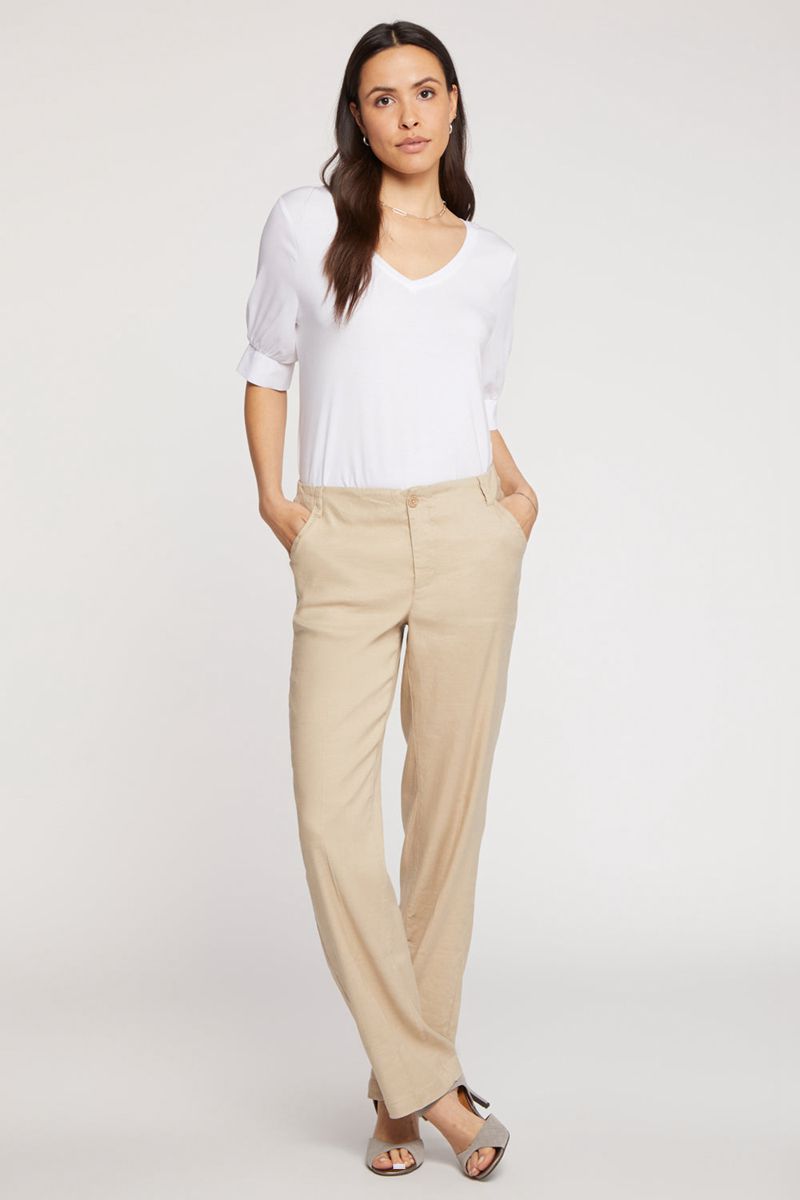 Beige Women's NYDJ Marilyn Straight Pants | NZ 463FNVLGT