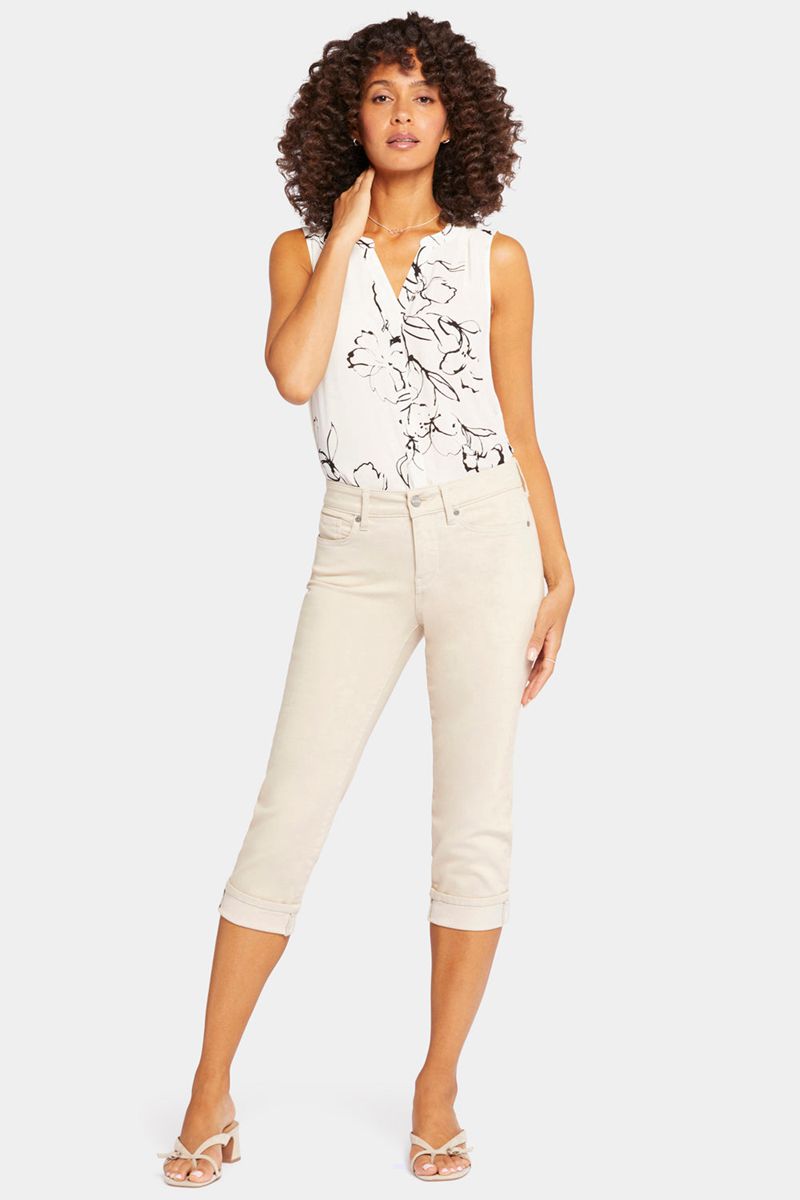 Beige Women's NYDJ Petite Marilyn Straight Crop Jeans | NZ 650ROABJV