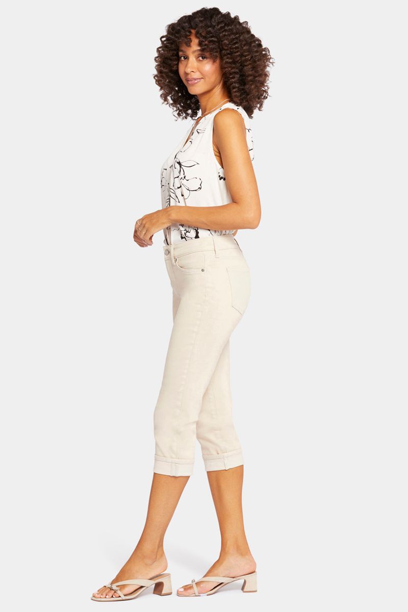 Beige Women's NYDJ Petite Marilyn Straight Crop Jeans | NZ 650ROABJV