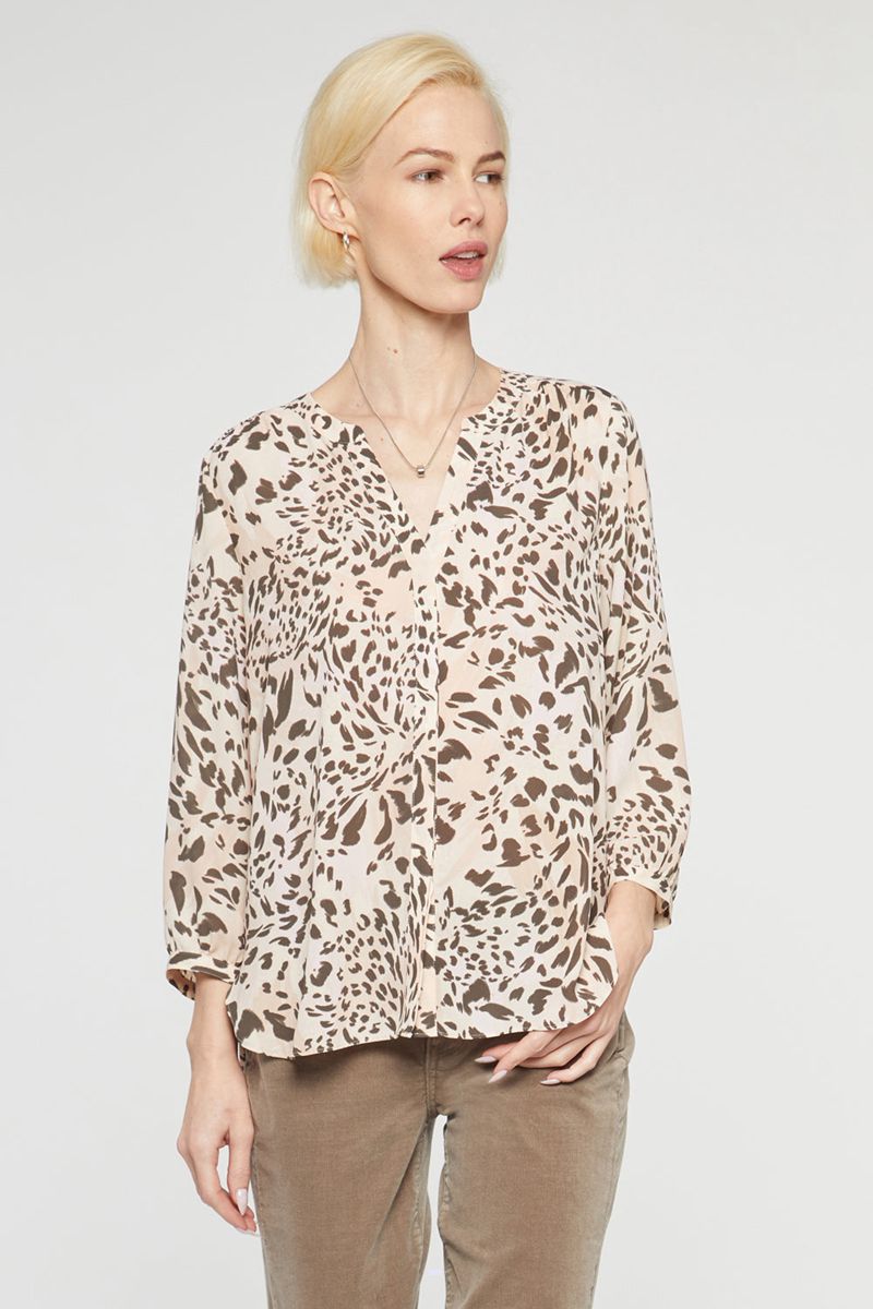 Beige Women\'s NYDJ Pintuck Blouse | NZ 830CRJEPD