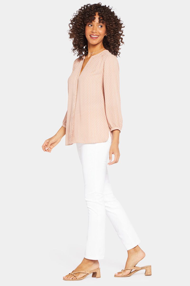 Beige Women's NYDJ Pintuck Blouse | NZ 892KGFYOC