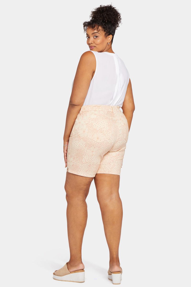 Beige Women's NYDJ Plus Ella Denim Shorts | NZ 024ARZDXO