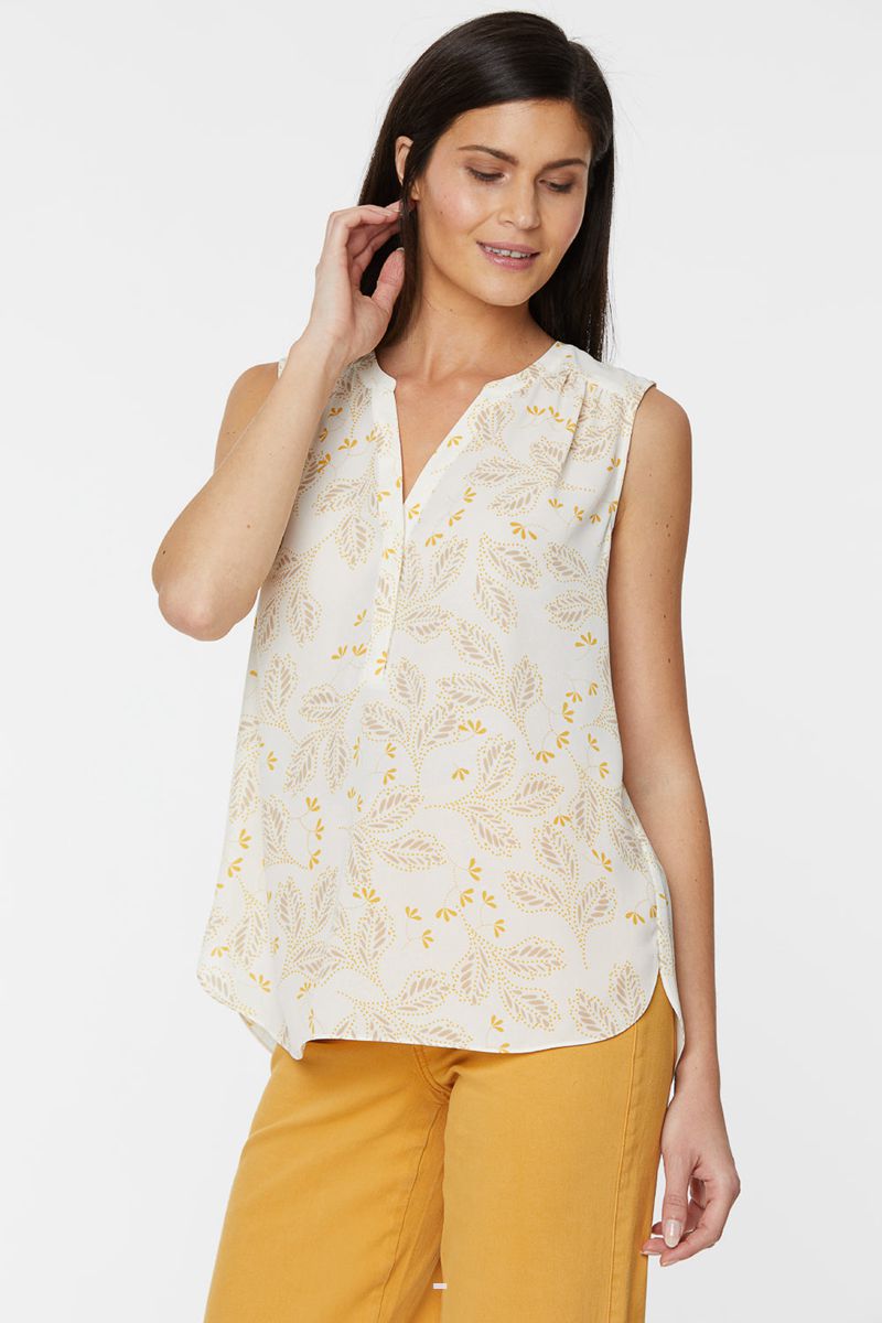 Beige Women's NYDJ Plus The Sleeveless Perfect Blouse | NZ 894ALCTSZ