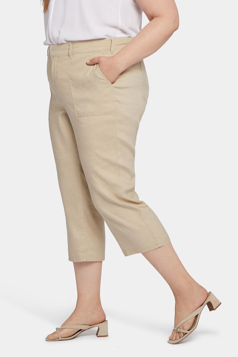 Beige Women's NYDJ Plus Utility Pants | NZ 372WQNCED