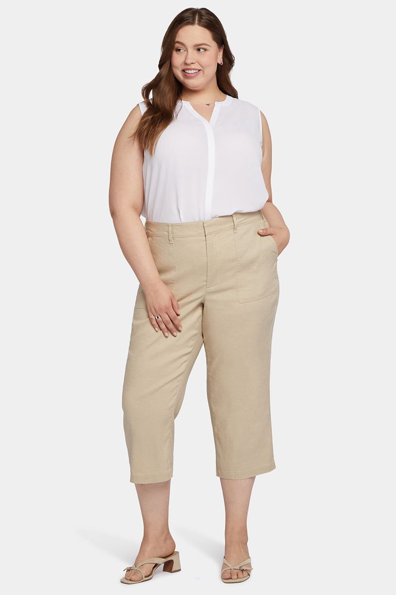 Beige Women's NYDJ Plus Utility Pants | NZ 372WQNCED