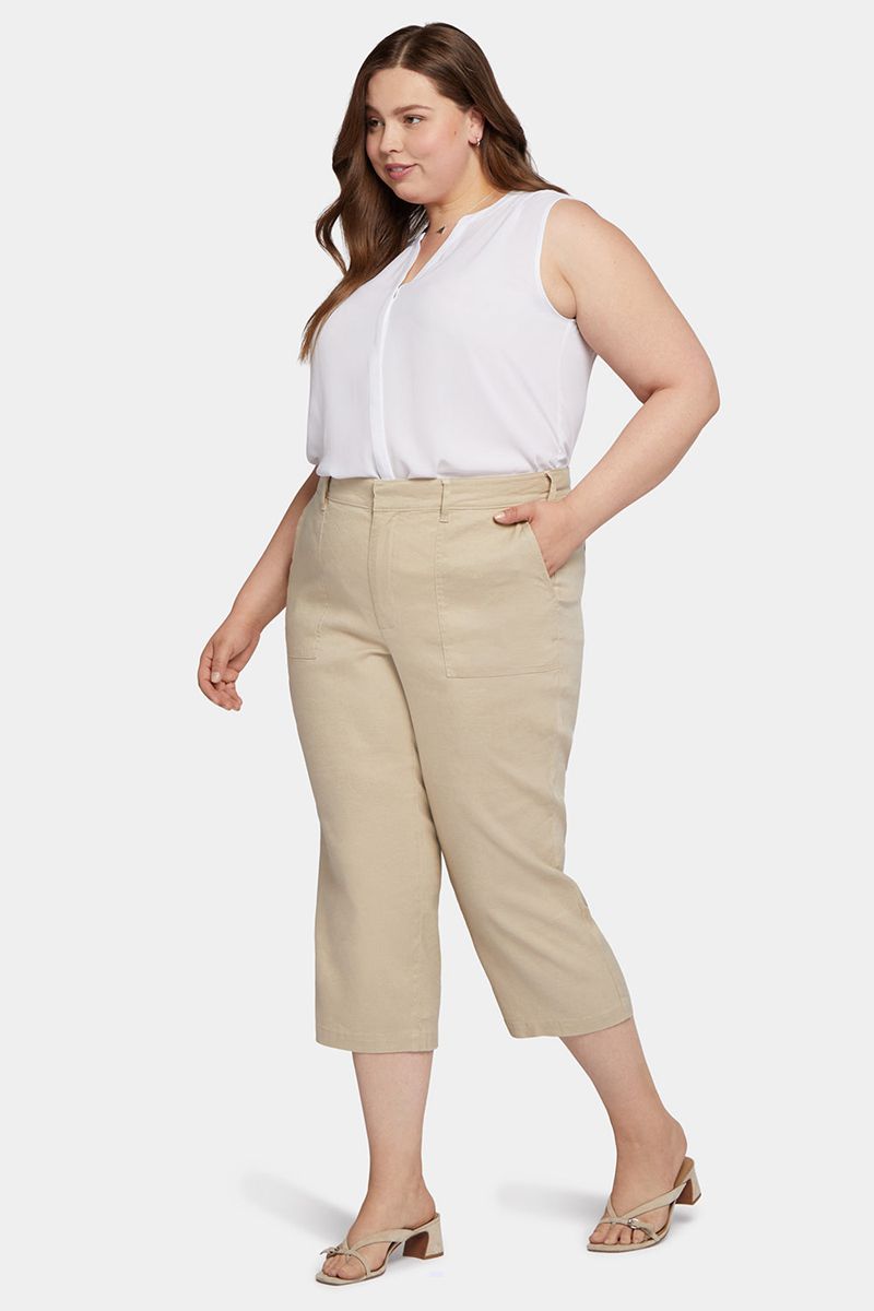 Beige Women's NYDJ Plus Utility Pants | NZ 372WQNCED