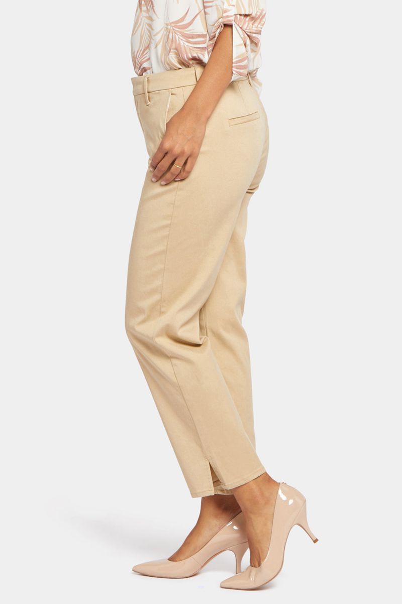 Beige Women's NYDJ Relaxed Ankle Trouser Pants | NZ 102MIUNWS