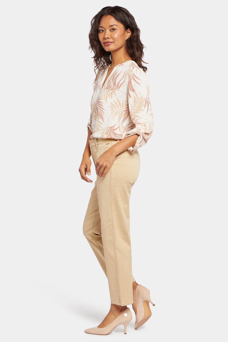 Beige Women's NYDJ Relaxed Ankle Trouser Pants | NZ 102MIUNWS