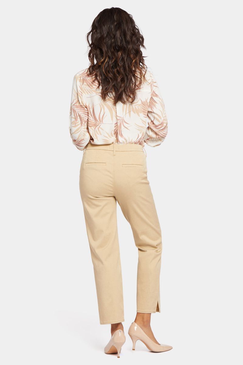 Beige Women's NYDJ Relaxed Ankle Trouser Pants | NZ 102MIUNWS