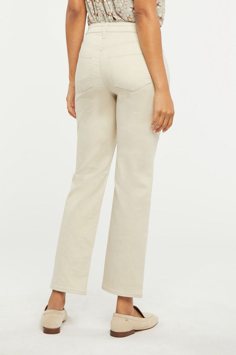 Beige Women's NYDJ Relaxed Straight Ankle Jeans | NZ 946CRZKNM