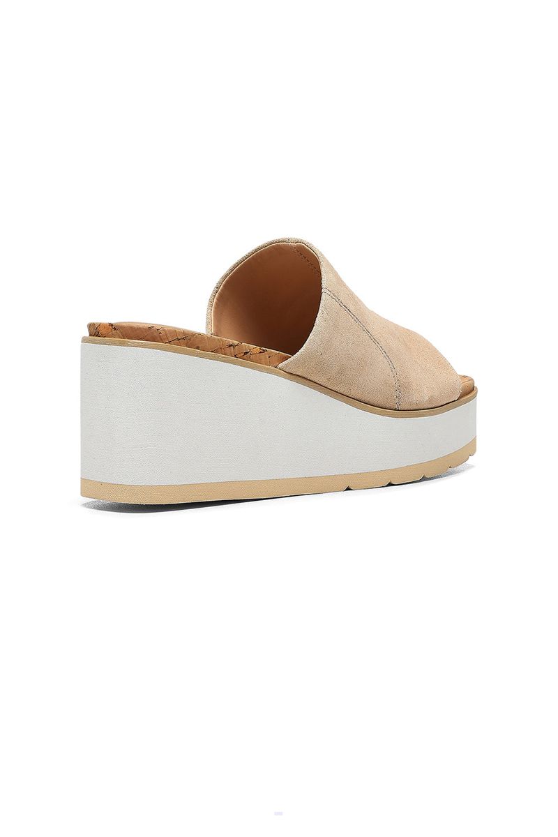 Beige Women's NYDJ Rysa Wedge Sandals | NZ 587ERKWJQ