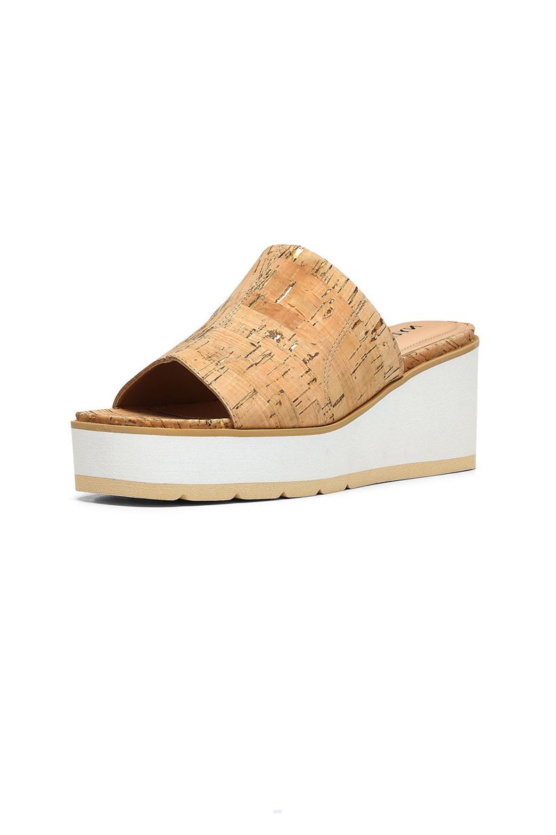 Beige Women's NYDJ Rysa Wedge Sandals | NZ 672SLBZQM