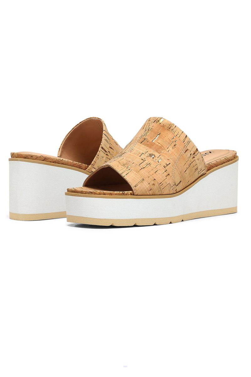 Beige Women's NYDJ Rysa Wedge Sandals | NZ 672SLBZQM