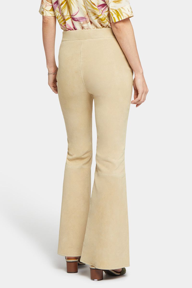 Beige Women's NYDJ Stretch Suede Flared Pants | NZ 720HFYIMQ