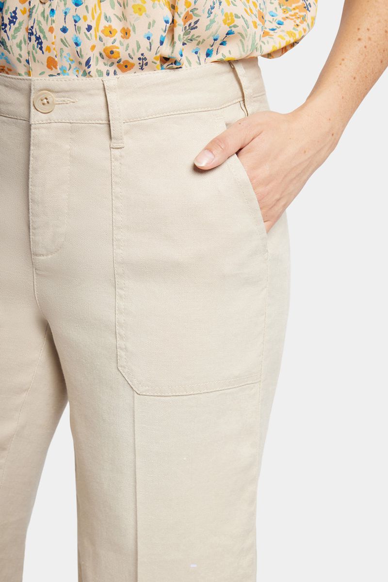 Beige Women's NYDJ Wide Leg Cargo Capri Pants | NZ 510EPHUYT