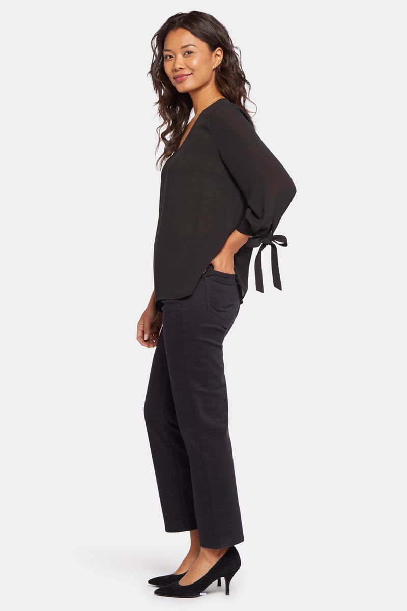 Black Women's NYDJ Bow Sleeve Blouse | NZ 175EMGQWI