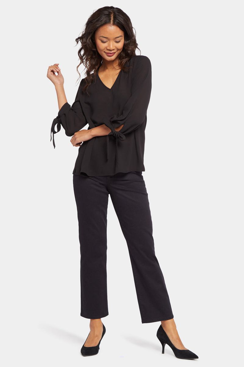 Black Women's NYDJ Bow Sleeve Blouse | NZ 175EMGQWI