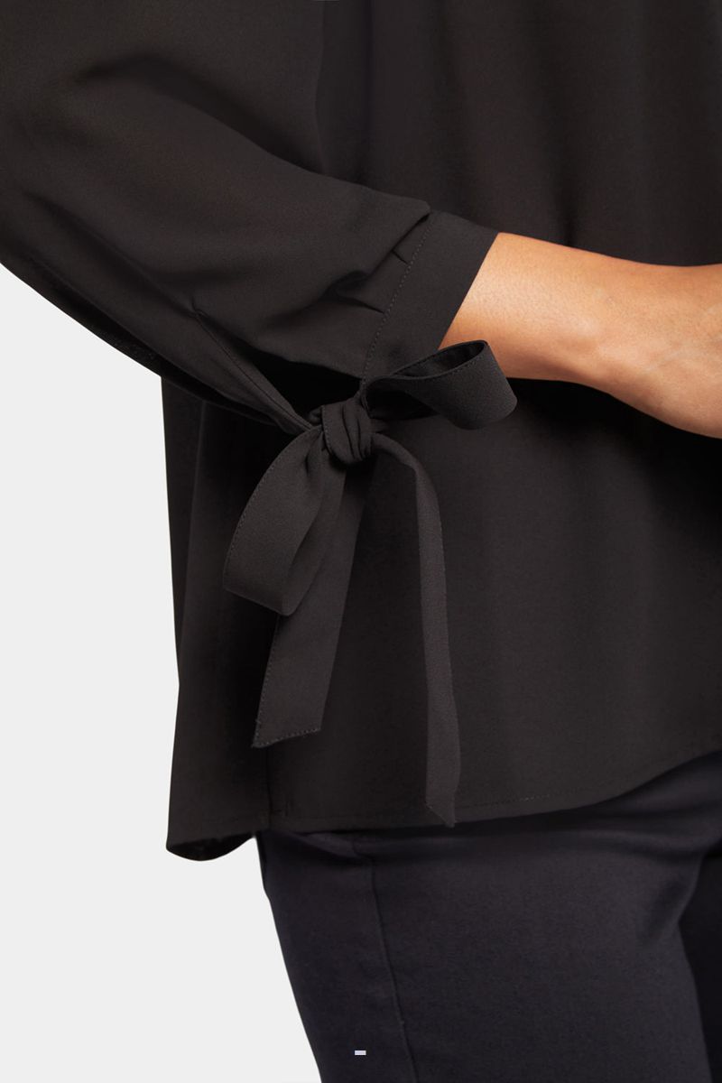 Black Women's NYDJ Bow Sleeve Blouse | NZ 175EMGQWI