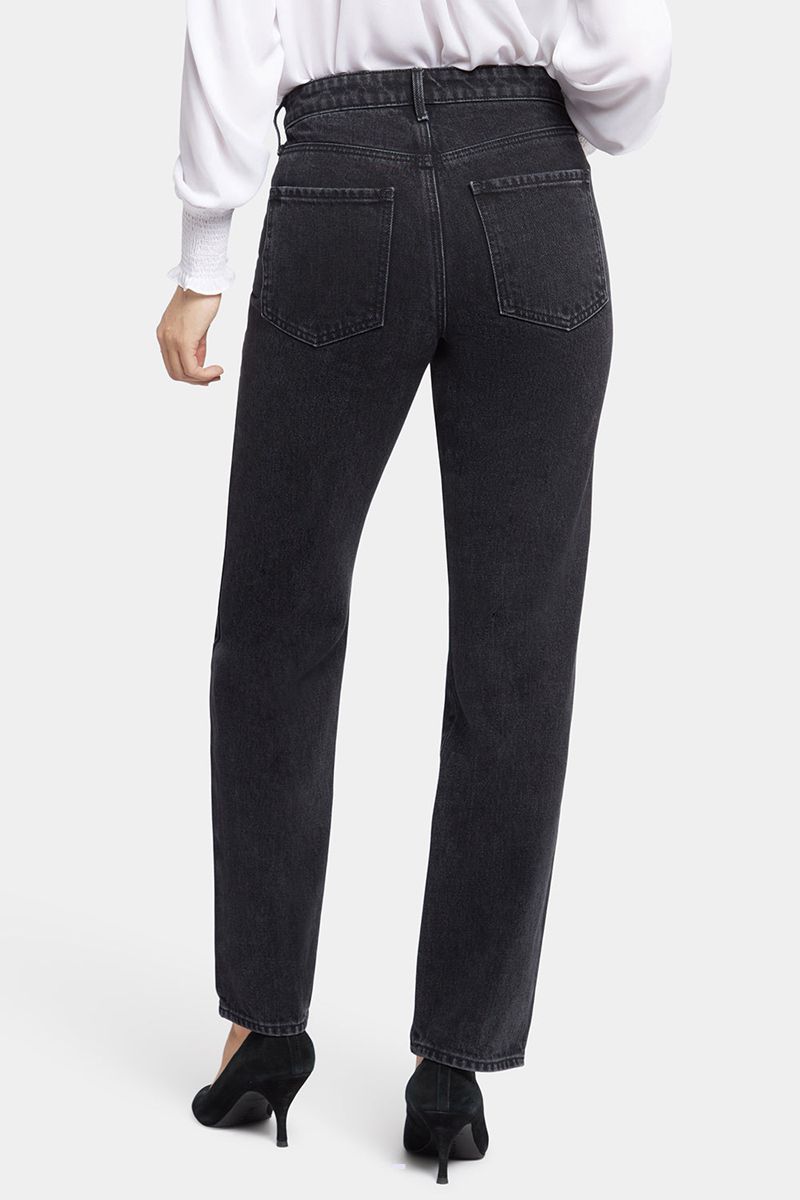 Black Women's NYDJ Brooke Loose Straight Jeans | NZ 532LVGRCU