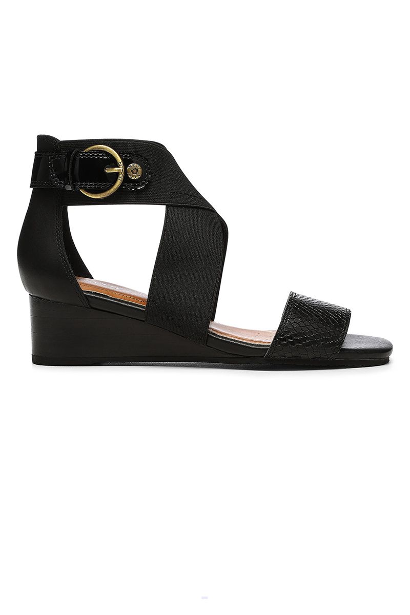 Black Women's NYDJ Callie Wedge Sandals | NZ 830MHIBSX