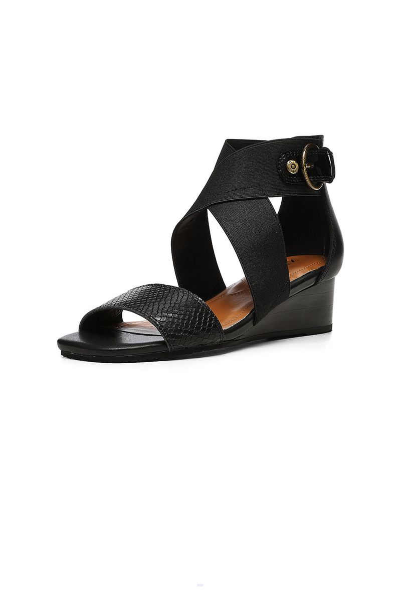 Black Women's NYDJ Callie Wedge Sandals | NZ 830MHIBSX