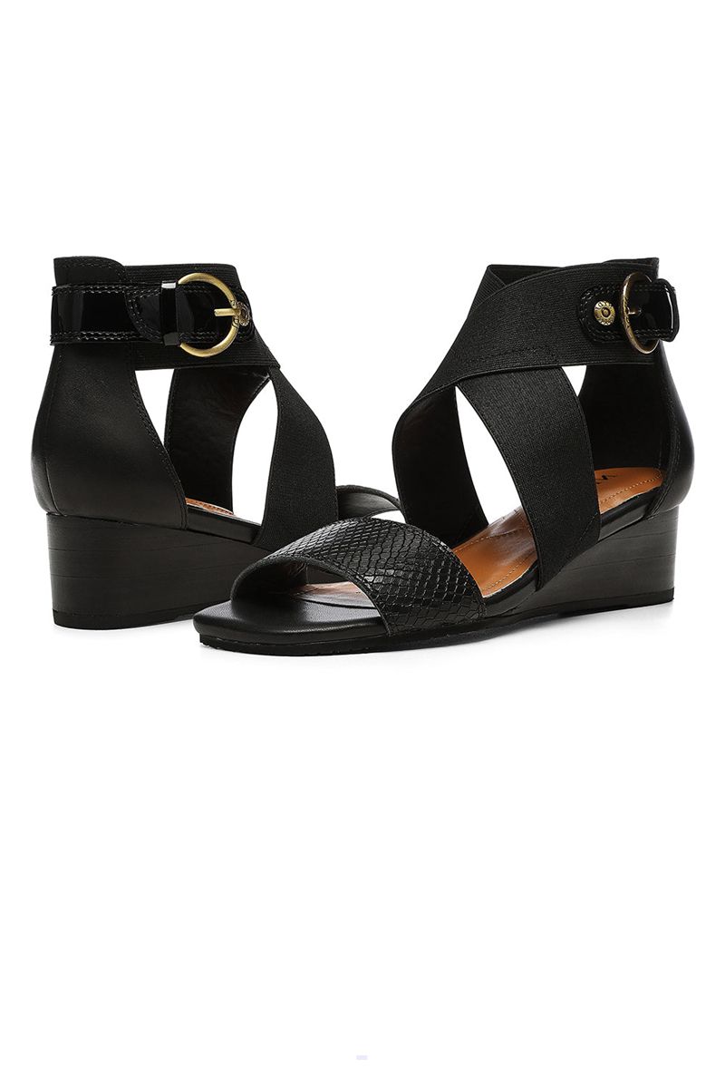 Black Women's NYDJ Callie Wedge Sandals | NZ 830MHIBSX