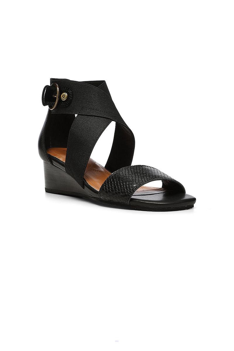 Black Women\'s NYDJ Callie Wedge Sandals | NZ 830MHIBSX