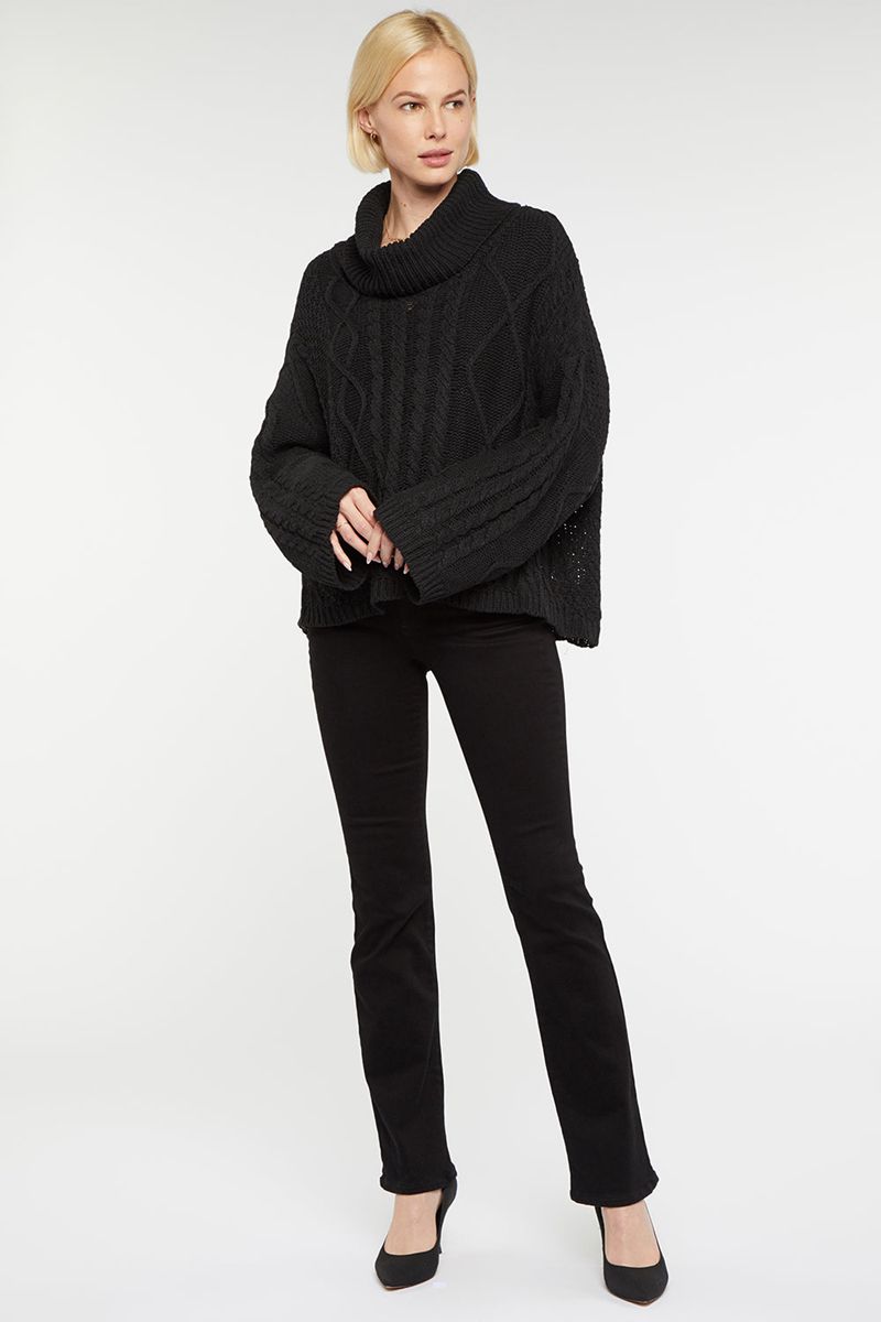 Black Women's NYDJ Chunky Turtleneck Sweaters | NZ 792CBRQSZ