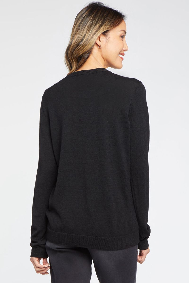 Black Women's NYDJ Classic Crewneck Sweaters | NZ 039WGTFIV