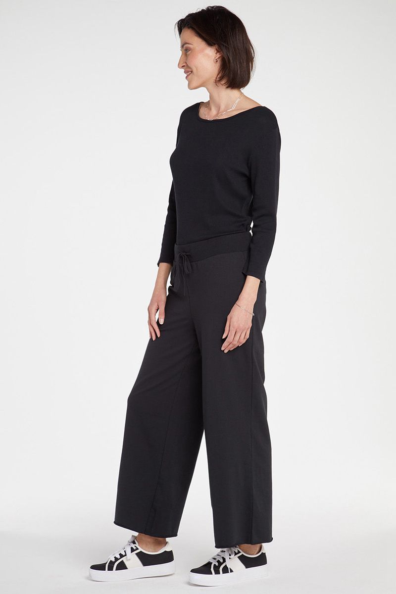 Black Women's NYDJ Drawstring Wide Leg Ankle Pants | NZ 769ATMIQE