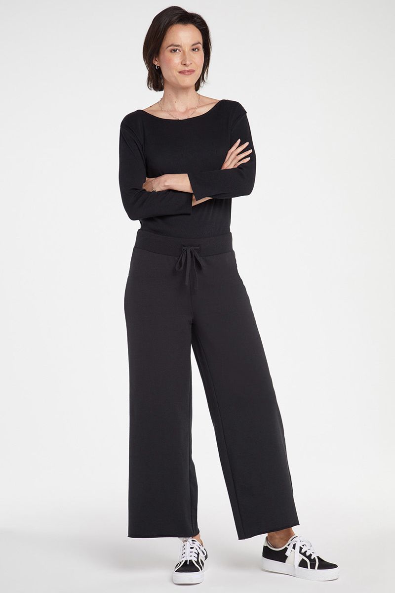 Black Women\'s NYDJ Drawstring Wide Leg Ankle Pants | NZ 769ATMIQE