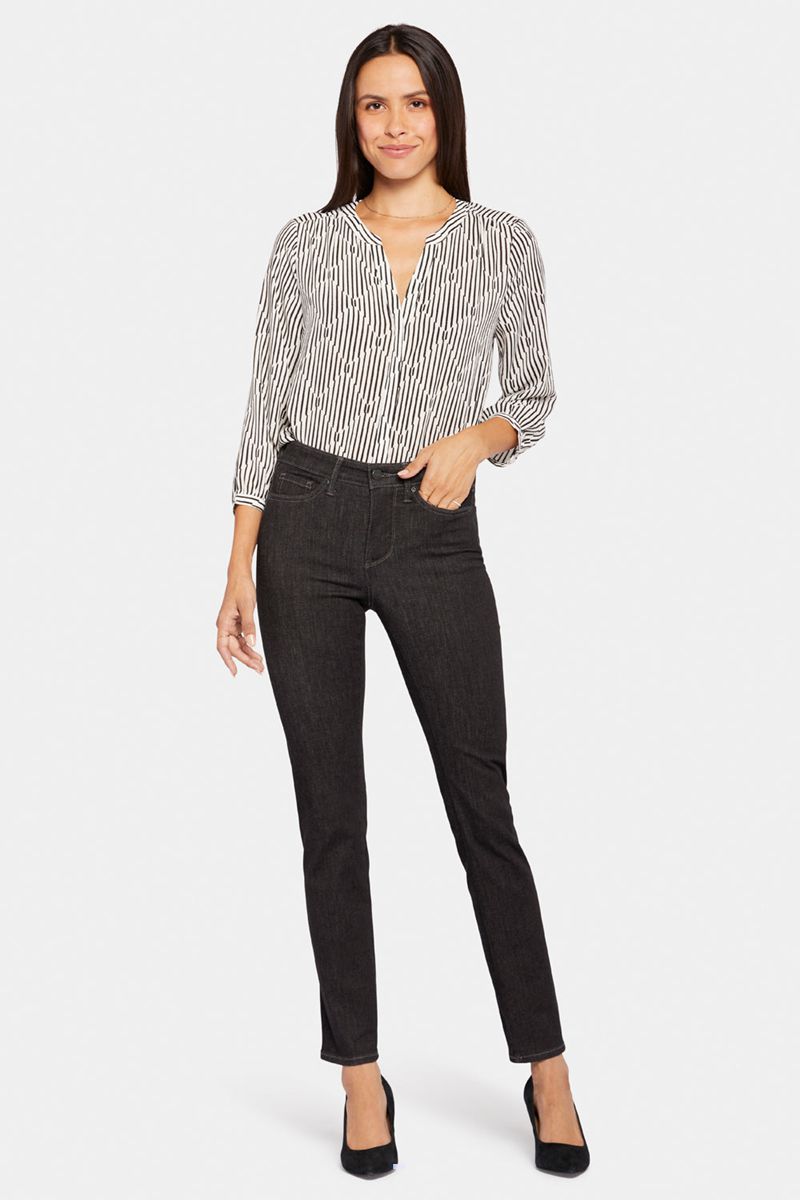 Black Women's NYDJ Le Silhouette Sheri Slim Jeans | NZ 512ISZOMV