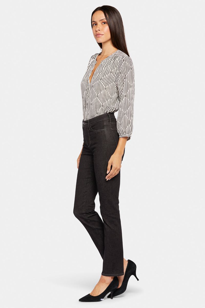 Black Women's NYDJ Le Silhouette Sheri Slim Jeans | NZ 512ISZOMV