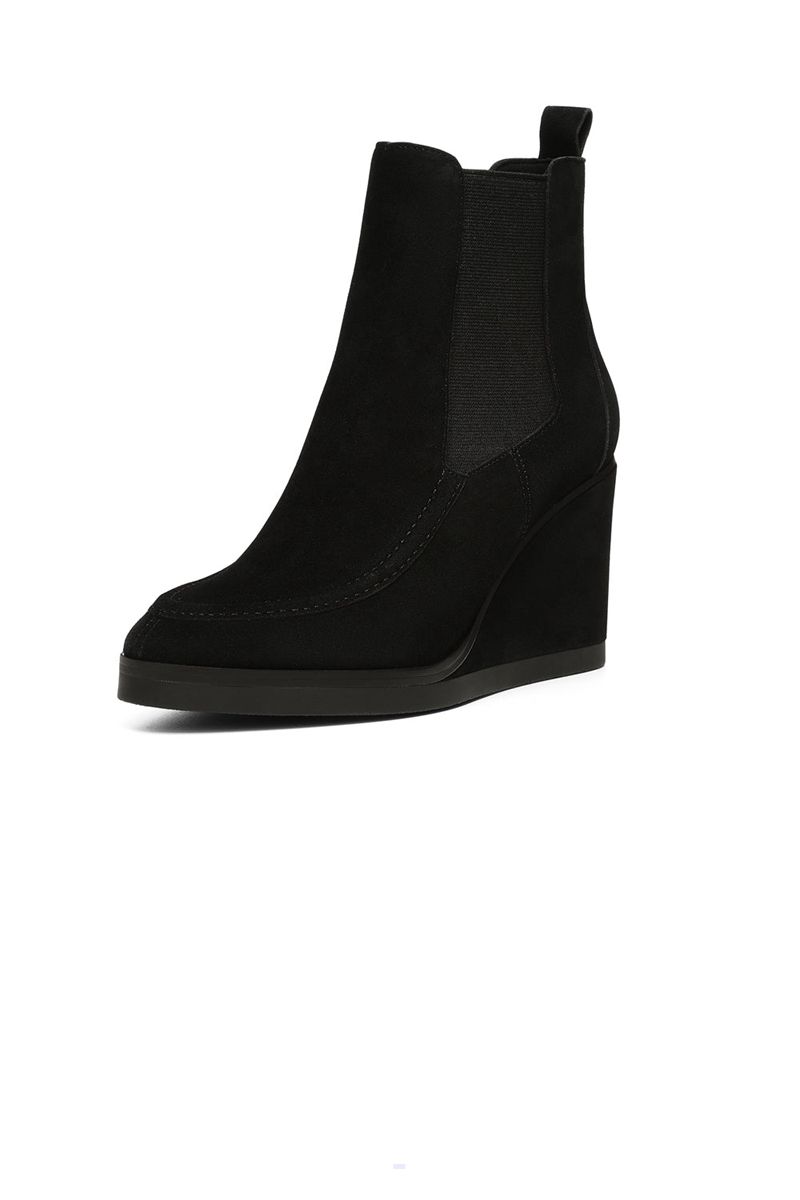 Black Women's NYDJ Leeza Wedge Boots | NZ 068KDPZLX