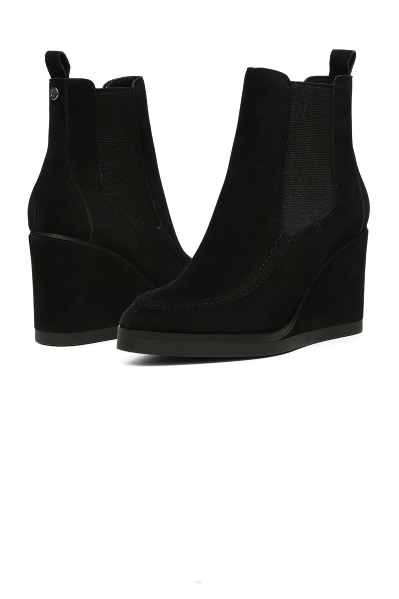 Black Women's NYDJ Leeza Wedge Boots | NZ 068KDPZLX