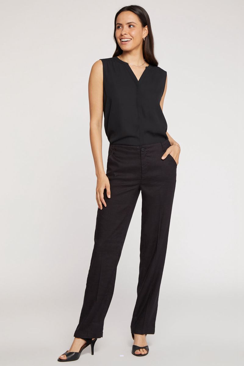 Black Women's NYDJ Marilyn Straight Pants | NZ 341CDTRSL