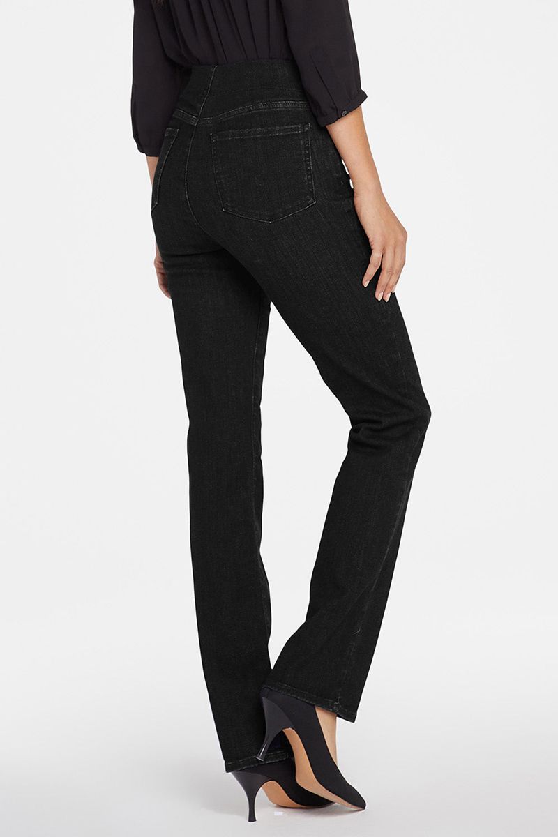 Black Women's NYDJ Marilyn Straight Pull-On Jeans | NZ 537EBJRUL