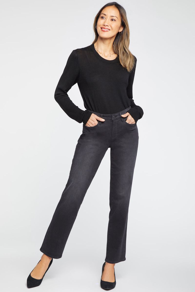 Black Women's NYDJ Petite Relaxed Slender Jeans | NZ 263UXHGBC