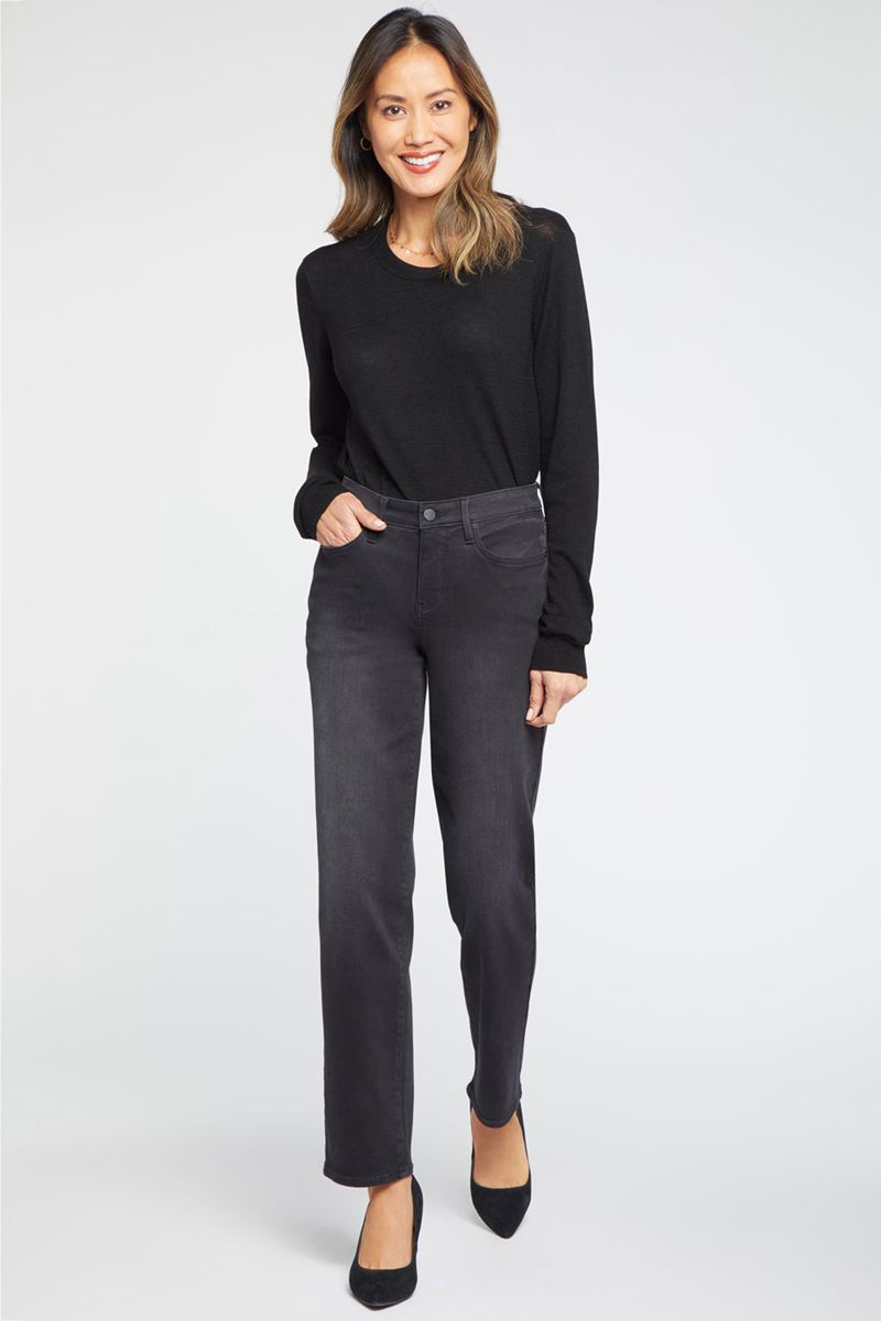 Black Women's NYDJ Petite Relaxed Slender Jeans | NZ 263UXHGBC