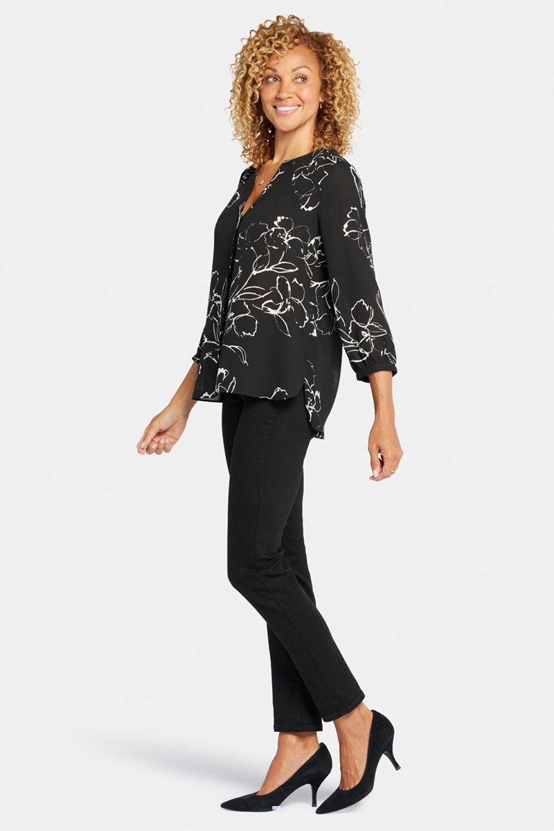 Black Women's NYDJ Pintuck Blouse | NZ 129REJWUX