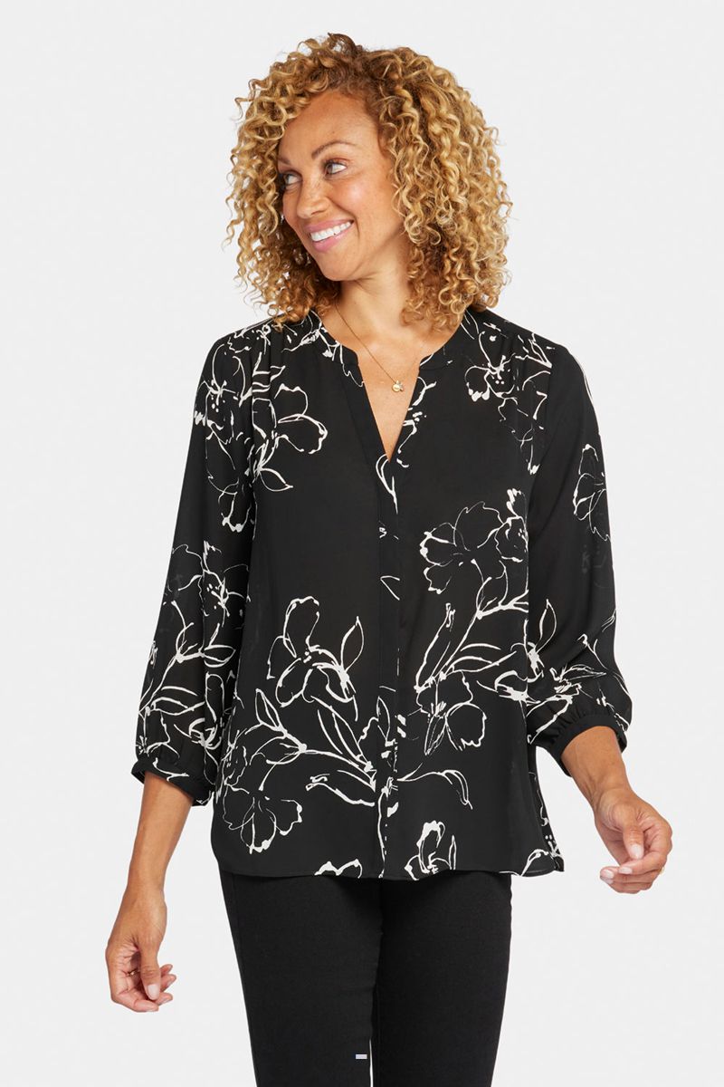 Black Women's NYDJ Pintuck Blouse | NZ 129REJWUX