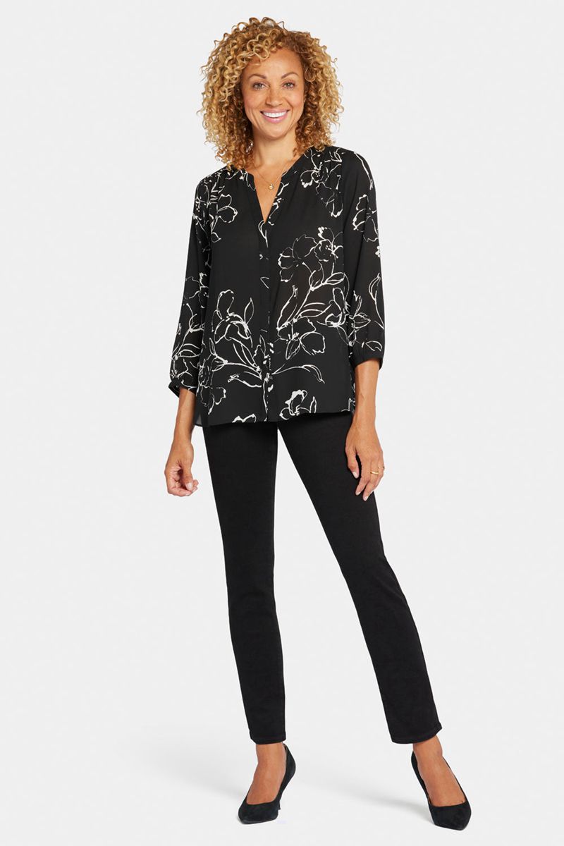 Black Women's NYDJ Pintuck Blouse | NZ 129REJWUX