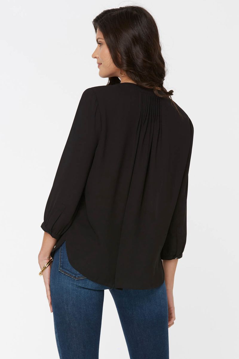 Black Women's NYDJ Pintuck Blouse | NZ 418QBWTOI