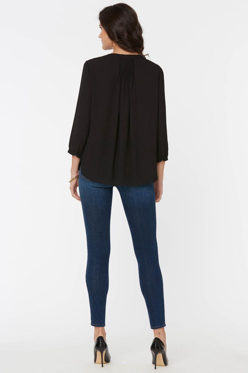 Black Women's NYDJ Pintuck Blouse | NZ 418QBWTOI